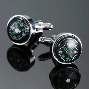 Compass Cufflinks for Men's Shirt - 1 Pair