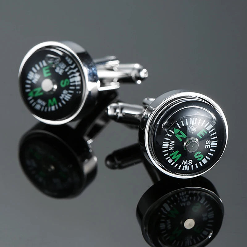 Compass Cufflinks for Men's Shirt - 1 Pair