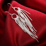 925 Stamped Silver Tassel Earrings for Women Wedding Party Jewelry