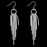 925 Stamped Silver Tassel Earrings for Women Wedding Party Jewelry
