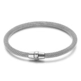 Stainless Steel Cable Mesh Bracelet Bangle with Magnet Clasp