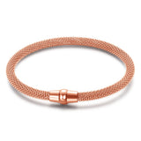 Stainless Steel Cable Mesh Bracelet Bangle with Magnet Clasp