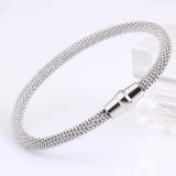 Stainless Steel Cable Mesh Bracelet Bangle with Magnet Clasp