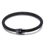 Stainless Steel Cable Mesh Bracelet Bangle with Magnet Clasp