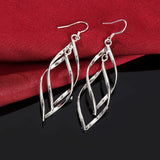 925 Sterling Silver Long Earrings for Woman Party Wedding Jewelry