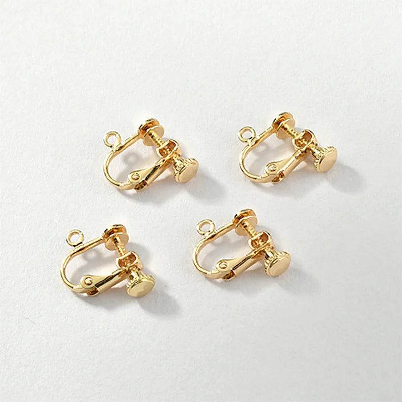Copper-Plated 18k Real Screw Earring Clips DIY Basic Materials