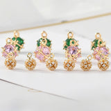 Copper/Zircon Geometric Charms DIY Jewelry Earrings/Necklace Pendant