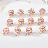 Copper/Zircon Geometric Charms DIY Jewelry Earrings/Necklace Pendant