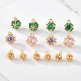 Copper/Zircon Geometric Charms DIY Jewelry Earrings/Necklace Pendant