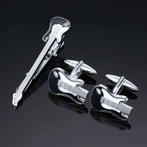 Classic Pattern Tie Bars Cufflink Set - Men's Jewelry