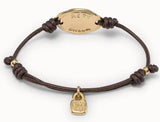 925 Silver Plated 14k Adjustable Leather Rope Bracelet
