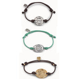 925 Silver Plated 14k Adjustable Leather Rope Bracelet
