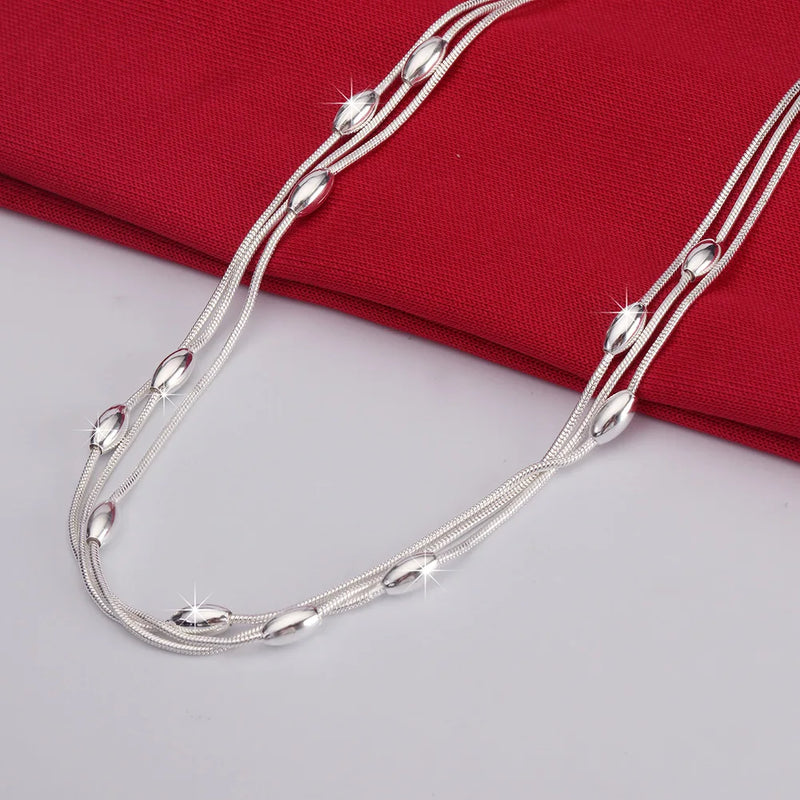 925 Stamp Silver Charms Necklace Women Jewelry Party Wedding