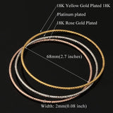Romantic Bracelet - Gorgeous Geometric Waves Triple Bangle - Big Size