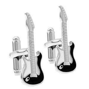 French Violin Music Silvery Cufflinks for Men's Shirt