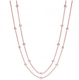 925 Silver CZ Station Chain Necklace for Women