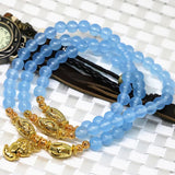 Gold Color Chalcedony Bead Bracelets for Women