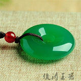 Green Chalcedony Safety Buckle Pendant, Jadeite Men and Women Style