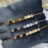 925 Sterling Silver Love Nest Honeycomb Bracelet for Women