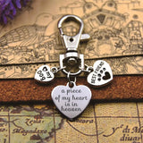 Heart Charm Keychain, Pet Loss, Rainbow Bridge, Love My Dog