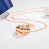 Sterling Silver Diamond Snake Bone Pendant Women's Necklace