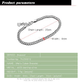 High Man Whip Chain Bracelet Solid 925 Silver For Men & Boys