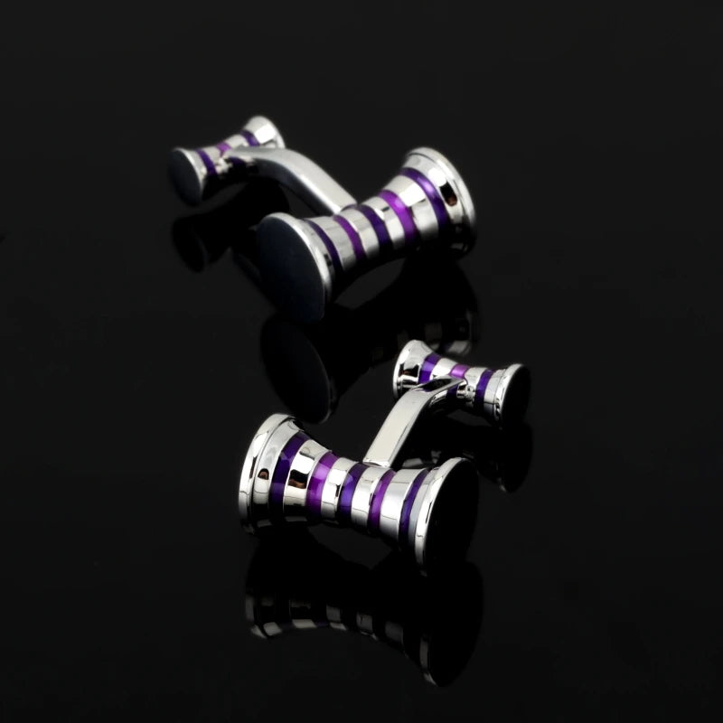 Purple Striped Cufflinks, 3 Pairs Sale!