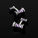 Purple Striped Cufflinks, 3 Pairs Sale!
