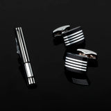 High Men's Shirt Tie Clip Cufflinks Set Glazed Process Business Attire Accessory