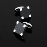 Men's Shirt Cufflinks Carbon Fiber Material 3-Pack