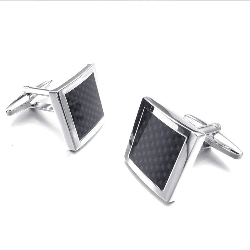 Men's Wedding Cufflinks Square Silvery 5 Pairs