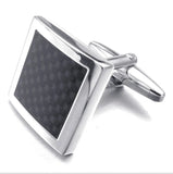 Men's Wedding Cufflinks Square Silvery 5 Pairs