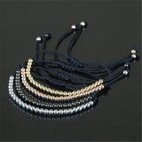 24k 4mm Copper Beads Men Women Macrame Bracelet Charm