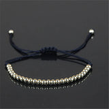 24k 4mm Copper Beads Men Women Macrame Bracelet Charm