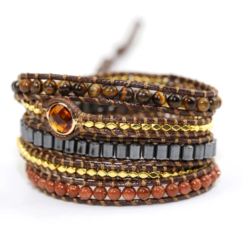 Natural Stone Rope Bracelet Boho Jewelry