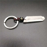 Quartz Crystal KeyChain Pendulum Prism Chakra Healing Jewelry