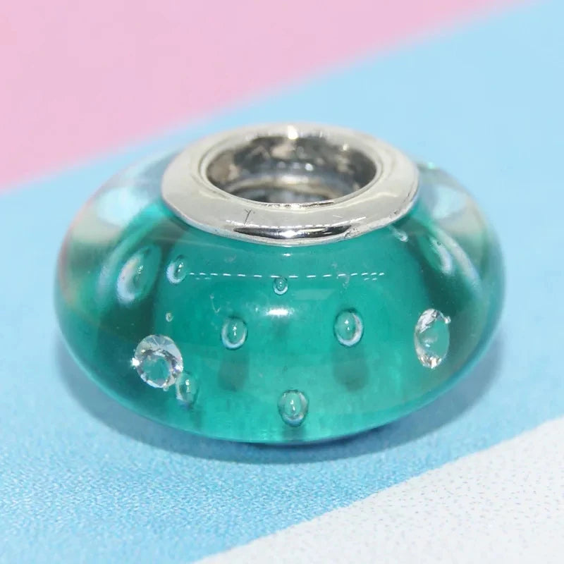 Silver Turquoise Zircon Beads for DIY Jewelry