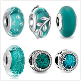 Silver Turquoise Zircon Beads for DIY Jewelry