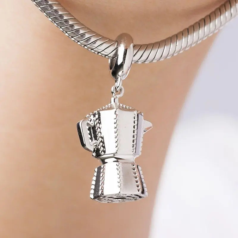 Silver Coffee Axolotl Evil Eye Charm for Women