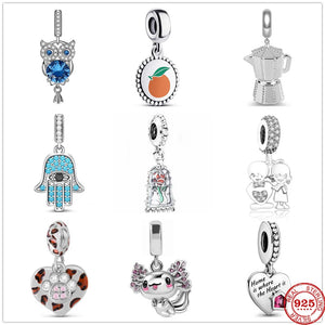 Silver Coffee Axolotl Evil Eye Charm for Women