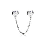 Silver Lock Flower Safety Chain Charm for Women