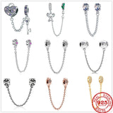 Silver Lock Flower Safety Chain Charm for Women