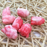 Pink Artificial Coral Buddha Pendant 15x19mm Jewelry 5pcs