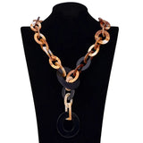 Punk Acrylic Choker Necklace Statement Long Chain Pendant Women's Jewelry