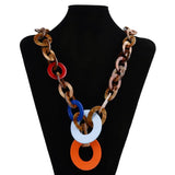 Punk Acrylic Choker Necklace Statement Long Chain Pendant Women's Jewelry