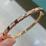 Snake Bone Bracelet with Malachite Inlay