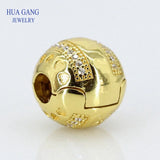 High Shine S925 Sterling Silver Logo Clip Bead for DIY Jewelry