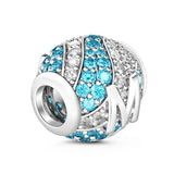 Silver Zirconia Alphabet Bead Pendant Charm for Bracelet Bangle