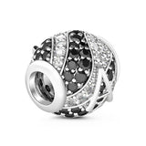 Silver Zirconia Bead Pendant Dangle Charm for Bracelet DIY Jewelry