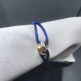 Adjustable Three-Ring Three-Color Lucky Bracelet with Dust Bag